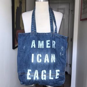 American Eagle Large Denim Spell Out Tote 😘